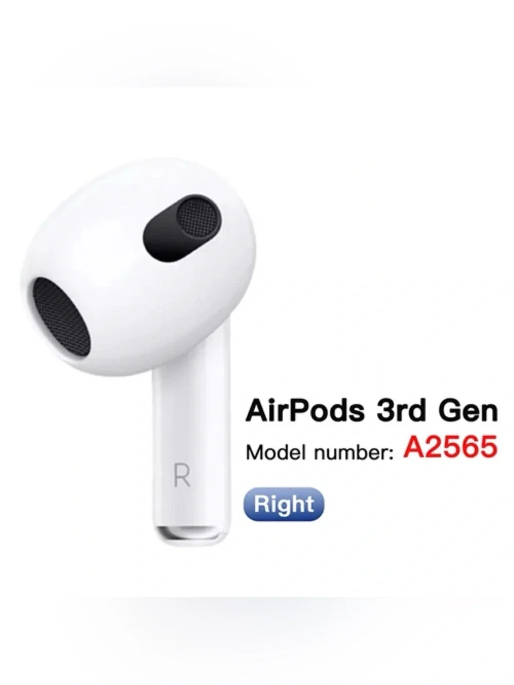 New Apple Airpods 3rd Generation RIGHT SIDE ONLY for Replacement - A2565
